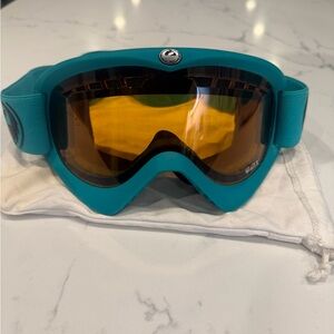 Dragon Teal Ski Goggles with Amber Lens
